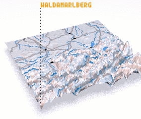 3d view of Wald am Arlberg
