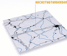 3d view of Höchstädt an der Donau