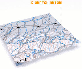 3d view of Pian degli Ontani