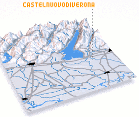 3d view of Castelnuovo di Verona