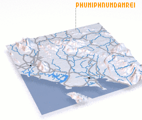 3d view of Phumĭ Phnŭm Dâmrei