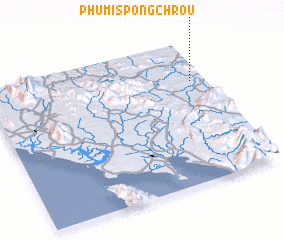 3d view of Phumĭ Spóng Chrŏu