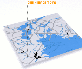 3d view of Phumĭ Véal Tréa