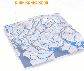 3d view of Phumĭ Sâmrai Sbov