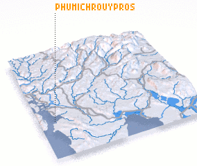 3d view of Phumĭ Chroŭy Prŏs