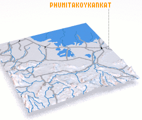 3d view of Phumĭ Ta Kŏy Kăn Kat