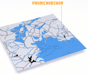 3d view of Phumĭ Chŭb Saôm