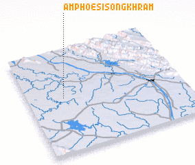 3d view of Amphoe Si Songkhram