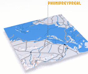 3d view of Phumĭ Prey Préal