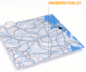 3d view of Phumĭ Prey Khley