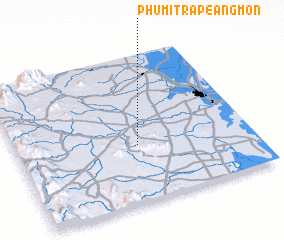 3d view of Phumĭ Trâpeăng Môn