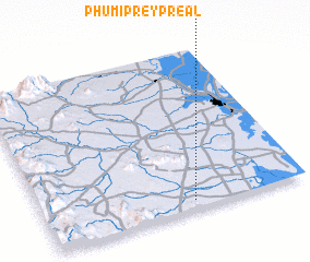 3d view of Phumĭ Prey Préal