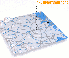 3d view of Phumĭ Prey Sâmraông