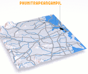 3d view of Phumĭ Trâpeăng Âmpĭl