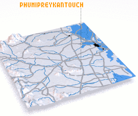 3d view of Phumĭ Prey Kântoŭch