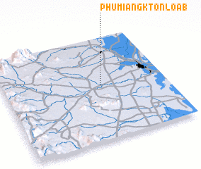 3d view of Phumĭ Ângk Tônloăb