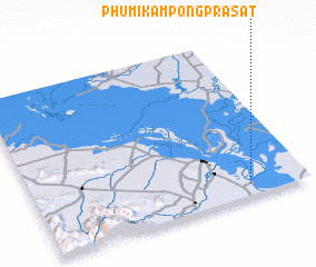 3d view of Phumĭ Kâmpóng Prâsat