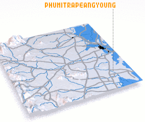 3d view of Phumĭ Trâpeăng Yoŭng