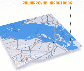 3d view of Phumĭ Prey Kri Khang Tbong