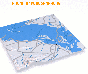 3d view of Phumĭ Kâmpóng Sâmraông