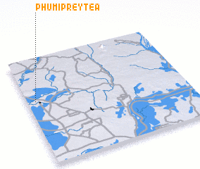 3d view of Phumĭ Prey Téa