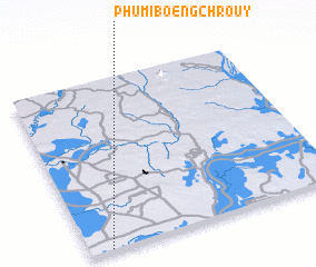 3d view of Phumĭ Bœ̆ng Chroŭy