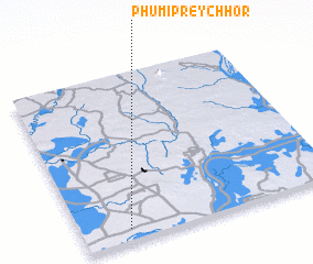 3d view of Phumĭ Prey Chhôr