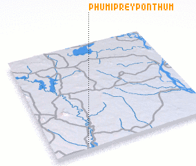 3d view of Phumĭ Prey Pón Thum