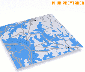 3d view of Phumĭ Prey Tanén