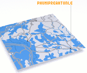 3d view of Phumĭ Preăh Tônlé