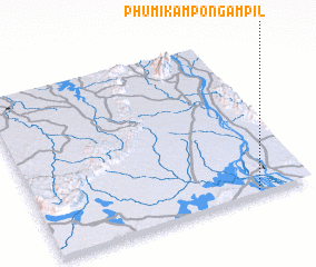 3d view of Phumĭ Kâmpóng Âmpĭl