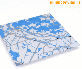 3d view of Phumĭ Prey Vôllĭ