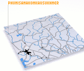 3d view of Phumĭ Sâmakôm Kausu Khmêr