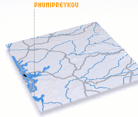 3d view of Phumĭ Prey Koŭ