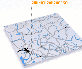 3d view of Phumĭ Chrâk Rœssei