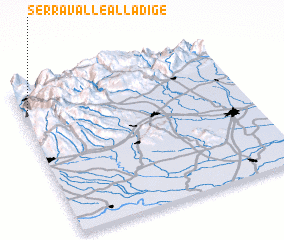 3d view of Serravalle allʼAdige