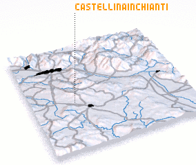 3d view of Castellina in Chianti