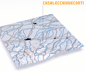 3d view of Casalecchio deʼ Conti