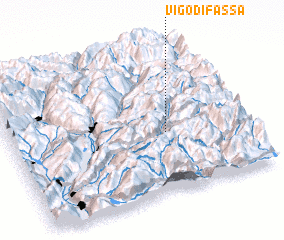 3d view of Vigo di Fassa