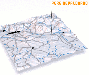 3d view of Pergine Valdarno