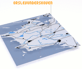 3d view of Ørslev under Skoven