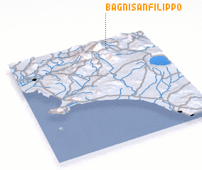 3d view of Bagni San Filippo