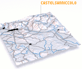 3d view of Castel San Niccolò