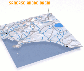 3d view of San Casciano dei Bagni