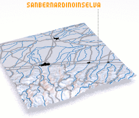 3d view of San Bernardino in Selva