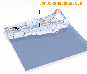 3d view of Sumbermanjing-kulon