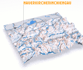 3d view of Mauerkirchen im Chiemgau