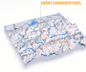 3d view of Sankt Johann in Tirol