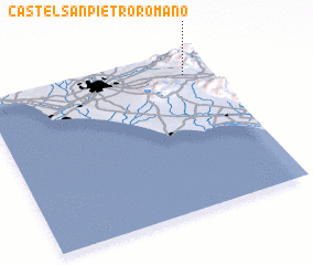 3d view of Castel San Pietro Romano