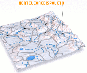 3d view of Monteleone di Spoleto